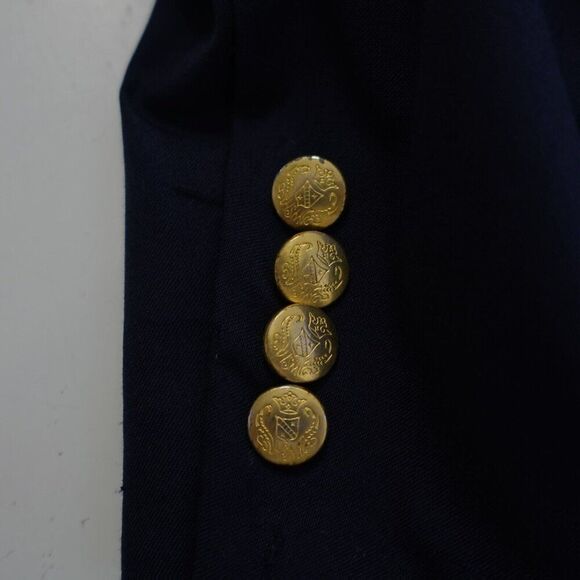 Hart Schaffner Marx Wool Blue 2 Gold Button Blazer 42R / Slim 44R - Picture 14 of 14